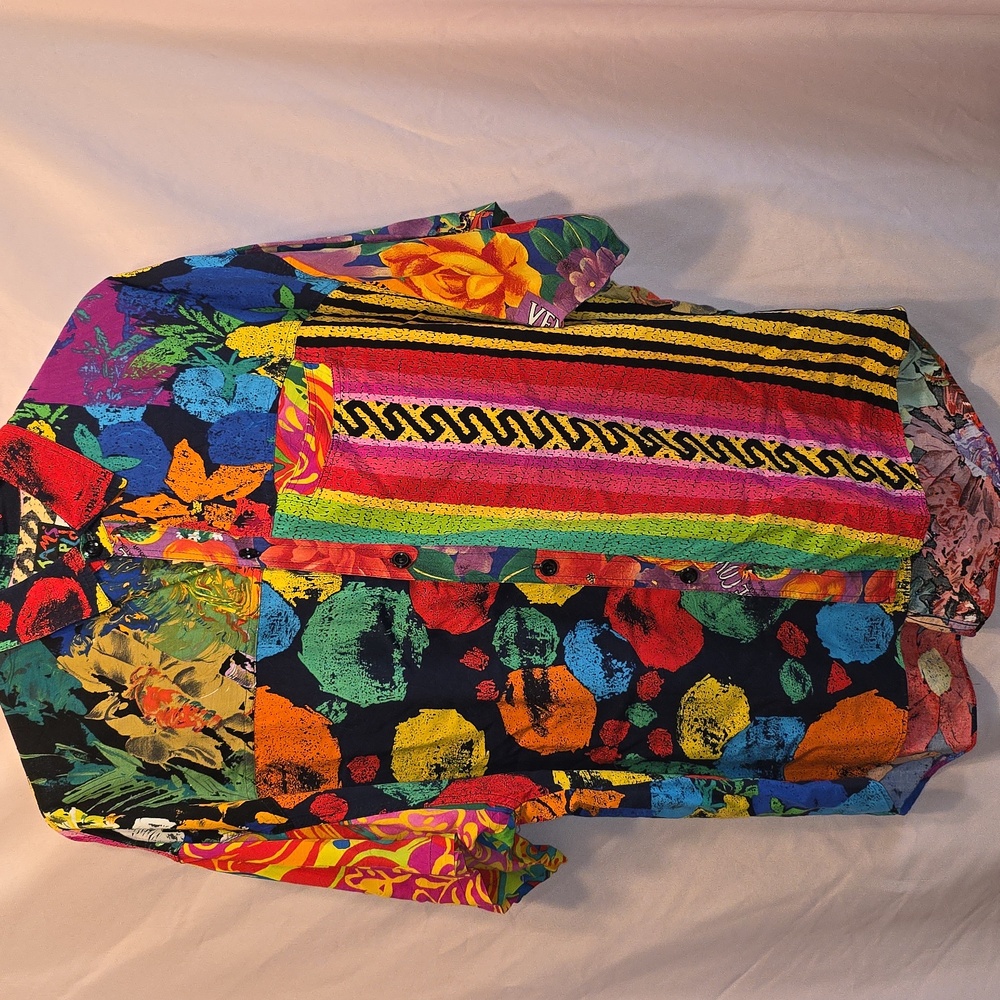 Jams World Multicolor Artistic Shirt Mens Large Button Down (Frank #14)